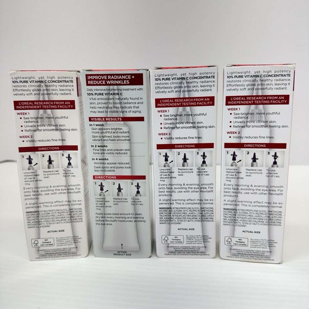 4X L'Oreal REVITALIFT Derm Intensives 10% Pure Vitamin C Concentrate 1 FL OZ EA - Picture 3 of 5